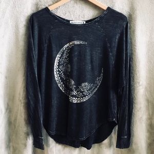 Project Social T Foiled Moon Dolman Top